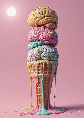 Brain Ice Cream Cone