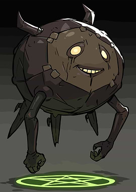 Cartoon Demon Creature with Pentagram