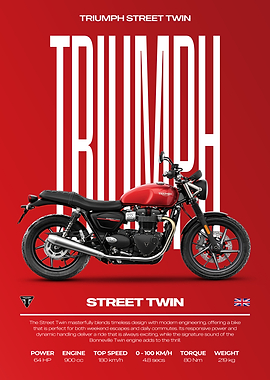 Triumph Street Twin Motorcycle Poster