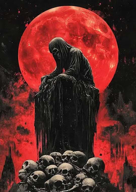 Grim Reaper Under Blood Moon
