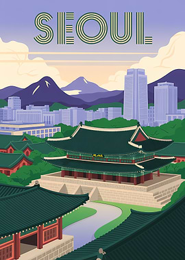 Seoul Cityscape Illustration