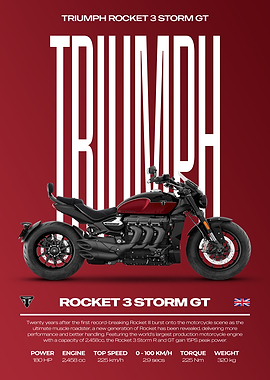 Triumph Rocket 3 Storm GT Motorcycle Poster