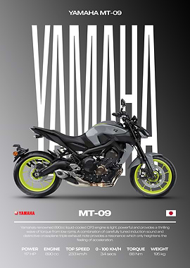 Yamaha MT-09 Motorcycle Poster