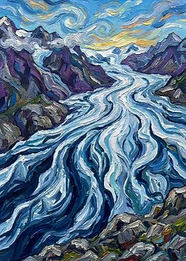 Glacier Landscape Painting
