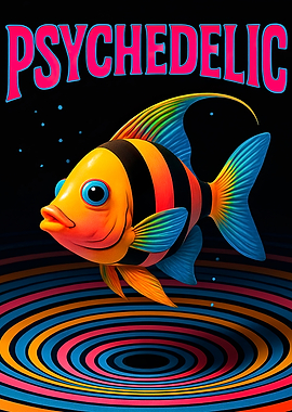 Psychedelic Fish with Colorful Rings