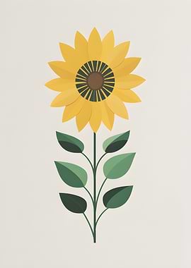 Minimalist Sunflower Illustration