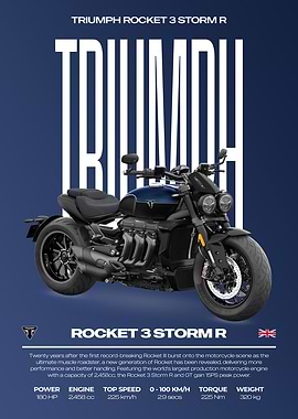 Triumph Rocket 3 Storm R Motorcycle Poster