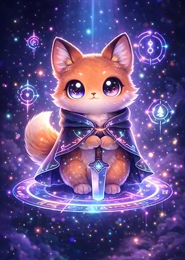Cute Fox Mage with Sword