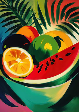 Vibrant Fruit Still Life Painting