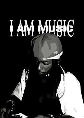 I AM MUSIC - Black and White Portrait