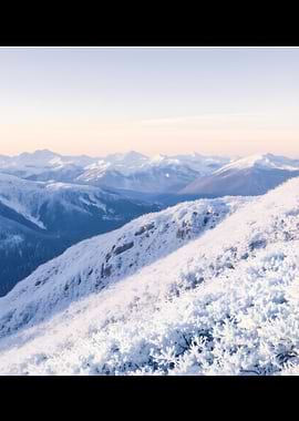 Snowy Mountain Range Landscape