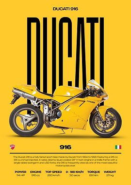 Ducati 916 Motorcycle Poster
