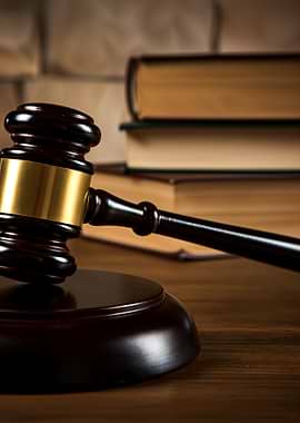 Gavel and Books Still Life