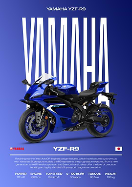 Yamaha YZF-R9 Motorcycle Poster