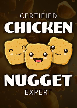 Certified Chicken Nugget Expert Cartoon