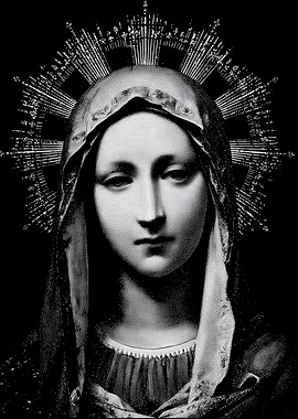 Monochrome Portrait of a Woman with Halo