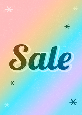 Colorful Sale Advertisement with Asterisks