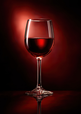 Elegant Red Wine Glass Still Life