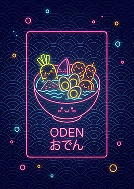 Neon Oden Bowl Illustration