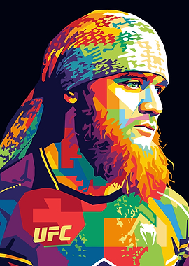 Khamzat Chimaev Pop Art Portrait