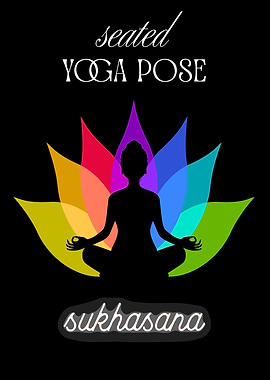 Seated Yoga Pose Sukhasana Illustration