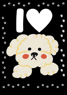 I Love Dogs Cute Illustration