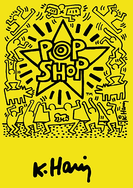 Keith Haring Pop Shop Yellow Poster