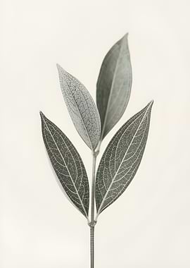 Monochrome Leaves on Stem