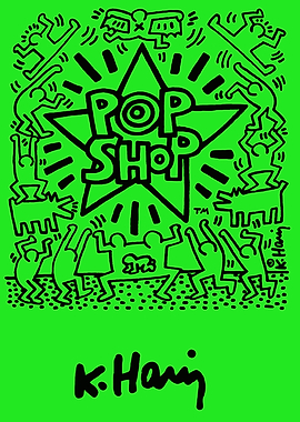 Keith Haring Pop Shop Green Poster