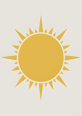 Yellow Sun Icon on White Background