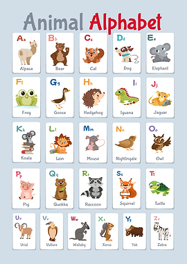Animal Alphabet Educational Chart