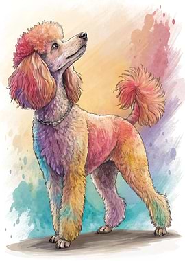 Watercolor Poodle Illustration