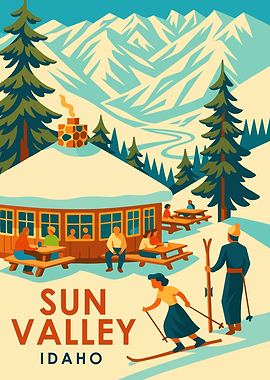 Sun Valley Vintage Travel Poster