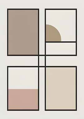 Abstract Geometric Color Block Art