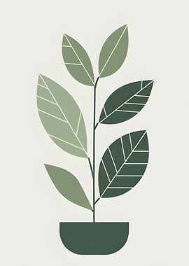 Minimalist Potted Plant Illustration