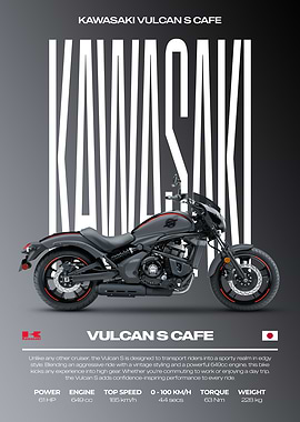 Kawasaki Vulcan S Cafe Motorcycle Poster