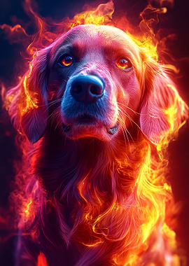 Fiery Dog Portrait