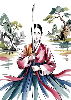 Korean Warrior with Sword
