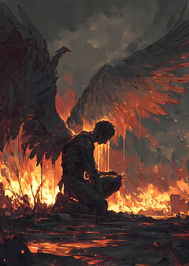 Fallen Angel in Flames