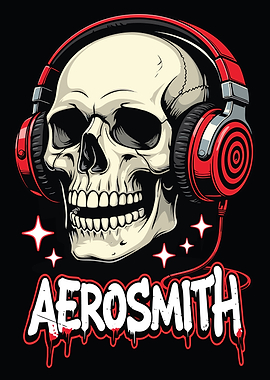 Aerosmith Skull with Headphones