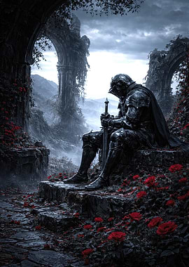 Knight in Armor with Roses