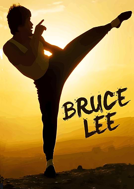 Bruce Lee High Kick Silhouette