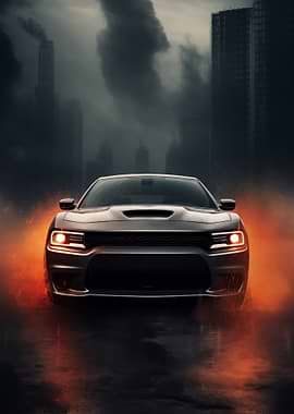 Dodge Charger in Cityscape