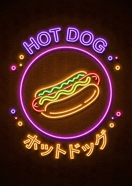 Neon Hot Dog Sign