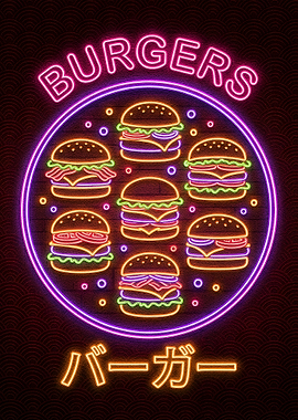 Neon Burgers Sign