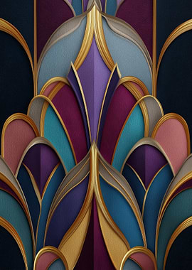 Art Deco Pattern with Gold Accents