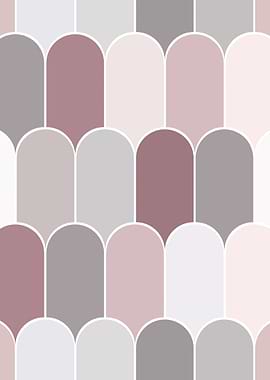 Abstract Pastel Art Deco Arches Pattern