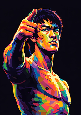 Bruce Lee Colorful Pop Art Portrait