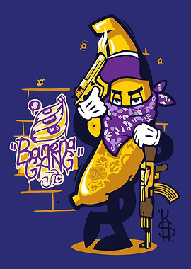 Banana Gangster Cartoon Character Illustration