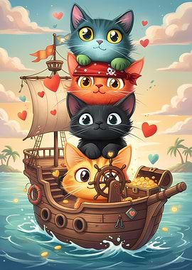 Cats on a Pirate Ship